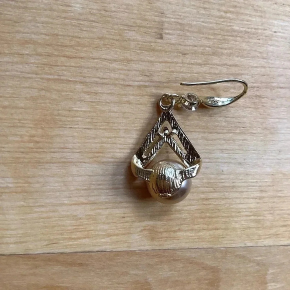 925 Gold Pearl Drop Statement Earrings - Picture 4 of 11